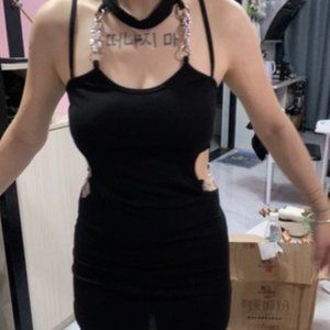 Black hollow out Spice girls pure desire sexy condole dress